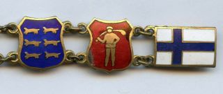 Finland WWII Patriotic Coat of Arms Enamelled Bracelet Grade 4