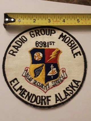 Rare Old Usaf Security Service 6981st Radio Group Mobile Elmendorf Ak Patch