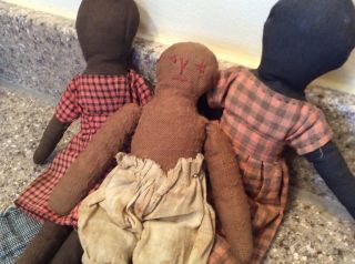 Black Americana Primitive Rag Dolls,  Artist Made,  Early Cloth 2