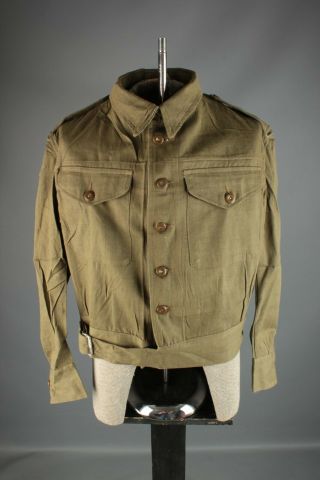 Nos 1949 Post Wwii British Army Overalls Denim Blouse Jacket Uk 8 40s Ww2 6932