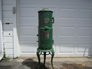 Antique Pittsburg Rare Cast Iron Water Heater Lion - Head 1 Door
