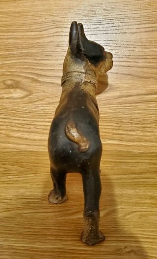 VERY RARE ANTIQUE SMALLER HUBLEY BOSTON TERRIER DOG CAST IRON DOORSTOP 5