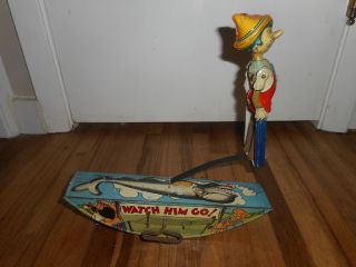 Vintage MARX Tin Litho 1939 Disney Pinocchio the Acrobat Wind up Toy 2