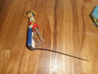 Vintage MARX Tin Litho 1939 Disney Pinocchio the Acrobat Wind up Toy 8
