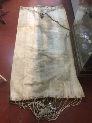 Vintage Wwii Us Military Navy Naval Canvas Ship Hammock With Ropes