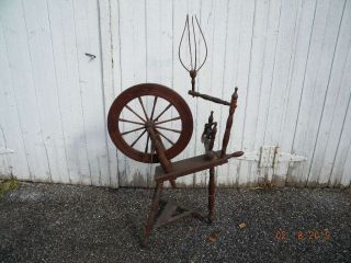 Spinning Wheel Antique Wood 20 Inch 12 Spoke