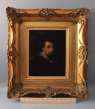 19thC Antique aft PETER PAUL RUBENS Old Master Self Portrait Painting Gilt Frame 2
