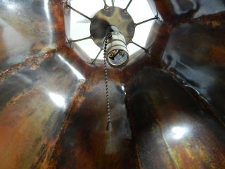 Mid Century Modern Brass Copper Brutalist Chandelier Hanging Light C Jere Greene 11