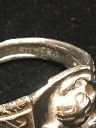 Marine Corp Vintage Sterling Silver US MC ring size - 10 4