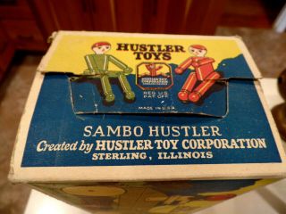 VINTAGE SAMBO HUSTLER PULL TOY BOX HUSTLER TOY CORP STERLING ILLINOIS ILL IL 2