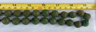 ANTIQUE CHINESE HAND CARVED GREEN 63 BALL IMPERIAL JADE NECKLACE 216 gm 3