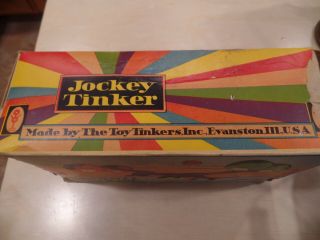VINTAGE JOCKEY TINKER PULL TOY BOX THE TOY TINKERS INC EVANSVILLE ILLINOIS ILL 3
