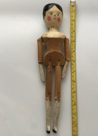 Antique Grodnertal Jointed Wooden Peg Doll Handmade