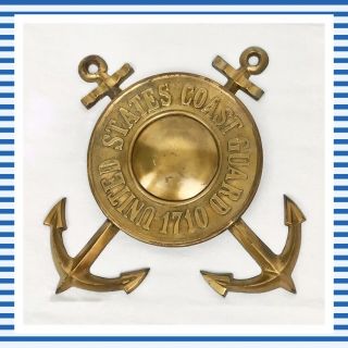 Rare Vintage Military Commemorative Us Coast Guard 1710 Brass Wall Plaque Emblem