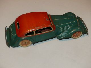 Vintage 1930 ' s German Distler Windup Toy Steel Car. 2