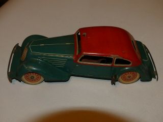 Vintage 1930 ' s German Distler Windup Toy Steel Car. 5