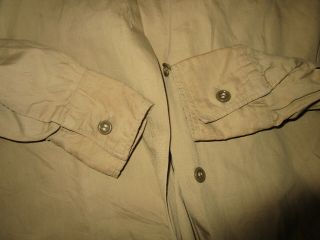 WW2 US ARMY WOMEN ' S WAC WAAC COTTON KHAKI SHIRT,  NAMED TO WAC,  SGT RANK 2