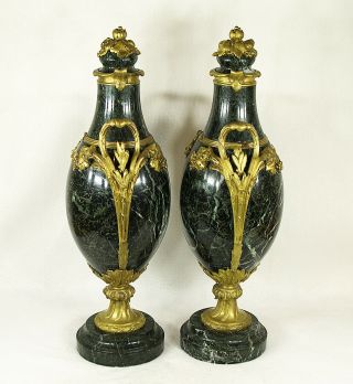 Antique French French Gilt Bronze & Marble Cassolette Urns 10