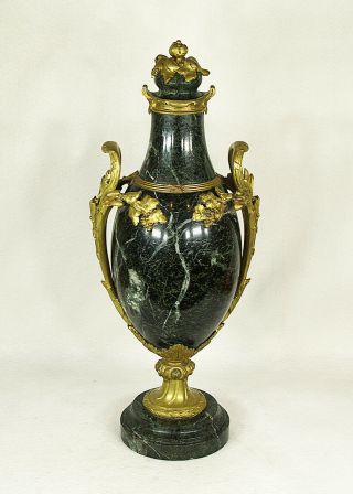 Antique French French Gilt Bronze & Marble Cassolette Urns 12