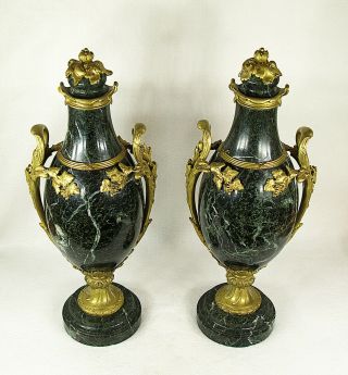Antique French French Gilt Bronze & Marble Cassolette Urns 4