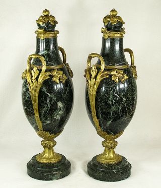 Antique French French Gilt Bronze & Marble Cassolette Urns 7