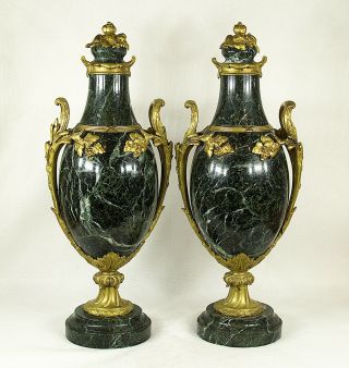Antique French French Gilt Bronze & Marble Cassolette Urns 9