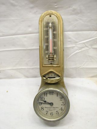 Vintage Honeywell Clock Thermostat Thermometer Tycos Minneapolis 77 Regulator