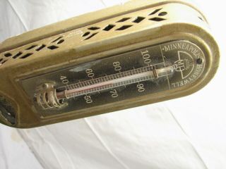 Vintage Honeywell Clock Thermostat Thermometer Tycos Minneapolis 77 Regulator 2