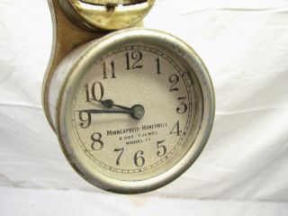 Vintage Honeywell Clock Thermostat Thermometer Tycos Minneapolis 77 Regulator 4