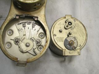 Vintage Honeywell Clock Thermostat Thermometer Tycos Minneapolis 77 Regulator 9