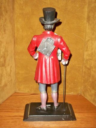 VINTAGE CAST IRON KEY WIND SHELF CLOCK OF COLONIAL STYLE FIGURE 100 7