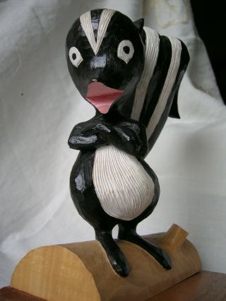 Handcarved Wooden Lockheed Martin Skunkworks Skunk Statue Disney cartoon mascot 3