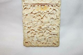 Extremely Intricate Japanese Carved Bone Business Card Holder WOW 3