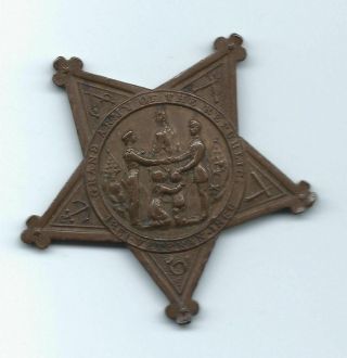 Civil War Star Veteran Medal Grand Army Of The Republic G.  A.  R.  1861 - 1866