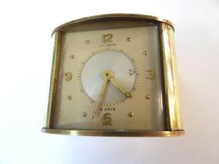 Antique Jaeger Lecoultre Memovox Alarm Clock 8 Day Vintage Swiss Luxury Brass