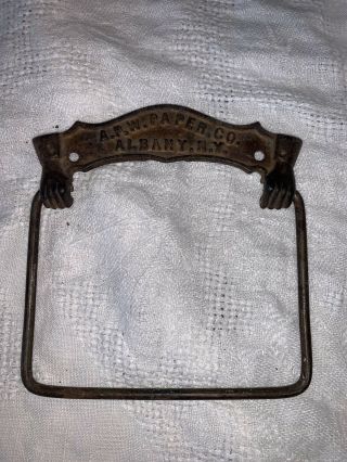 Antique Metal Toilet Paper Holder From 1884 - A.  P.  W Paper,  Albany,  Ny