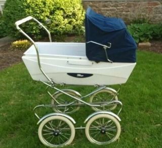Vintage Giuseppe Perego Baby Buggy Stroller Carriage Pram Navy Made In Italy