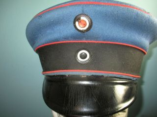 Orig German Ww1 Visor Cap Preussen Prussia Hat Mutze Kradche Helmet Shako Kepi