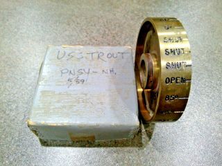 Brass Paperweight Indicator Assy.  Uss Trout Ss566 Submarine Portsmouth Shipyard