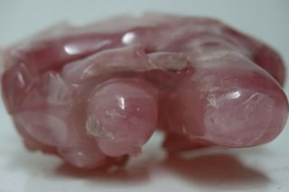 CHINESE ROSE QUARTZ CARVING OF A CHINESE ELDER & CHILD VERY RARE 11