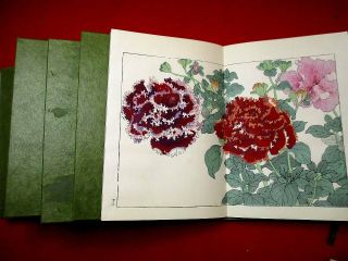 13 - 370 European Flower Japanese Woodblock Print 5 Book