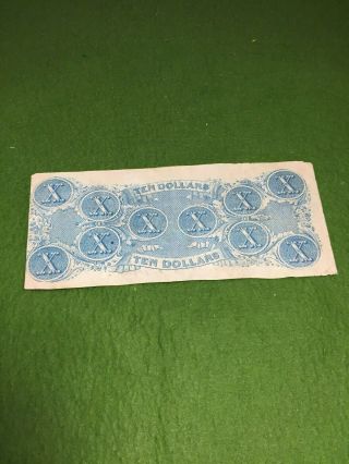 1863 $10 Ten doller Confederate States of America Richmond Civil War Era Note 5