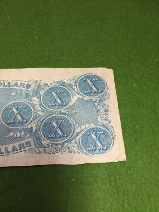 1863 $10 Ten doller Confederate States of America Richmond Civil War Era Note 8