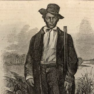 1863 Civil War Newspaper Escaped Slave Union Jim Engraving York Cty Sou Carolina
