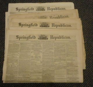 Nov/dec 1862 Springfield Massachusetts Newspapers Fredricksburg Civil War