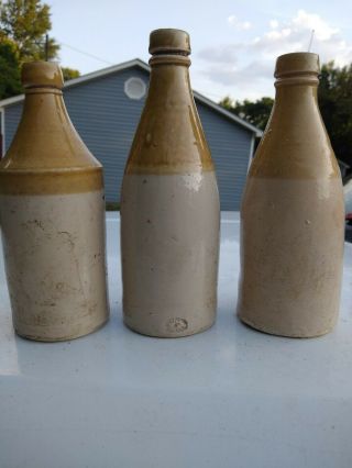 Three Civil War Beer Bottles Dug From Confederate Camp In Alabama (one Stamped)