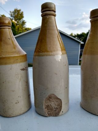 Three Civil War Beer Bottles Dug From Confederate Camp In Alabama (One Stamped) 5