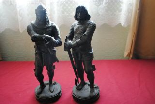 2 X Cast Iron Statues - Leprince Noir And Le Roi Jean