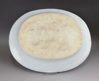A large/beautiful Chinese 18C blue&white oval - shaped platter - Qianlong 9