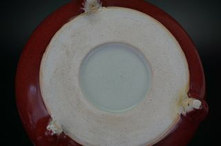 FINE Large Chinese Porcelain Red Glaz Sang de Boeuf Incense Burner Censer QING 2